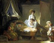 Jean Honore Fragonard La Visite a la nourrice painting